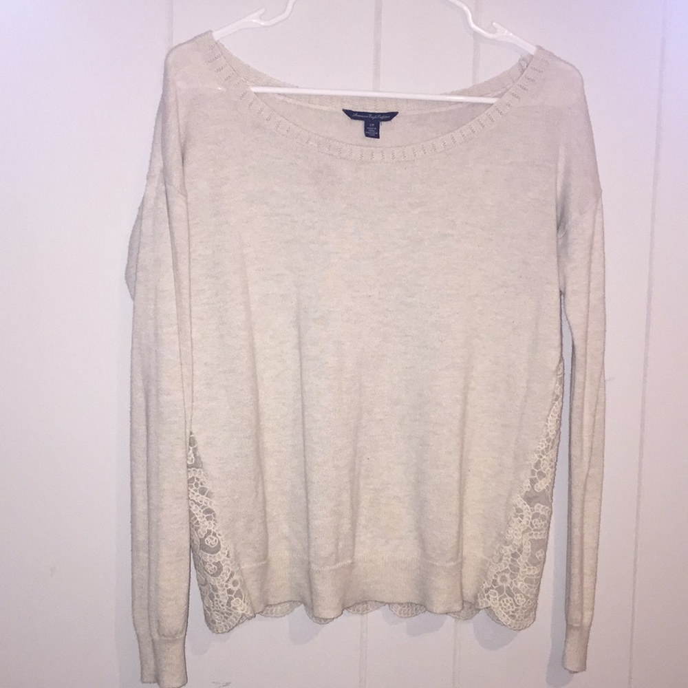 American Eagle lace back sweater